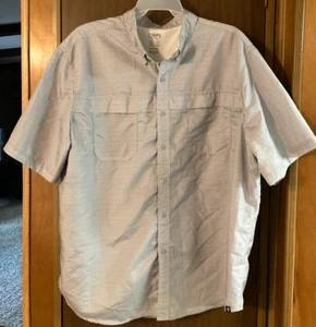 Men's Chaps Performance Moisture Wicking Button Up Shirt, SZ 3XLT, Gray - Picture 1 of 4