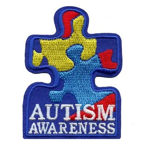 Autism Awareness Puzzle Embroidered Iron On Patch - Picture 1 of 2