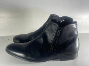 Clarks Herren Schwarz Leder Seitlicher Reißverschluss Stiefeletten Schuhe UK 10,5 EUR 45 -B8 - Bild 1 von 8