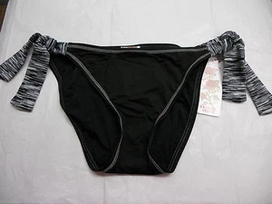 LUCKY BRAND BLACK AND WHITE BIKINI BOTTOM RED HEART PEACE NWT VERY CUTE! - Picture 1 of 5