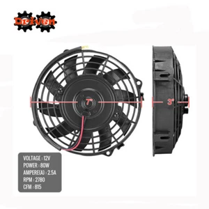 Universal 7" Dia x 2 7/8" Thick Radiator Fan for AT MT Black Push Pull 815 CFM - Foto 1 di 5