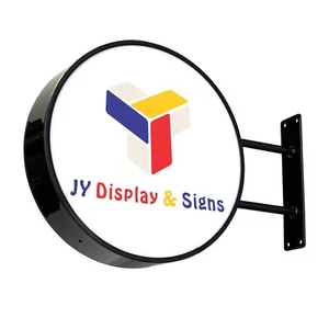 Ø60cm Round LED Light box / Circular Projecting Blade Lightbox Flat Face 2 Arms - Picture 1 of 5