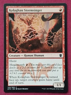 Magic The Gathering DRAGONS OF TARKIR KOLAGHAN STORMSINGER red card MTG - Image 1 of 2