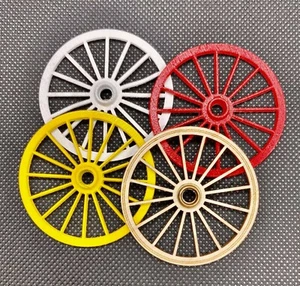 Dollhouse Miniature Set of 4 Wagon/Cart Wheels - 1:12 Scale (3 3/4" - 16 Spoke) - Picture 1 of 2