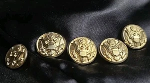 Golden Eagle Shield Waterbury Button Co W21 US Army Military Shank Buttons Metal - Picture 1 of 11