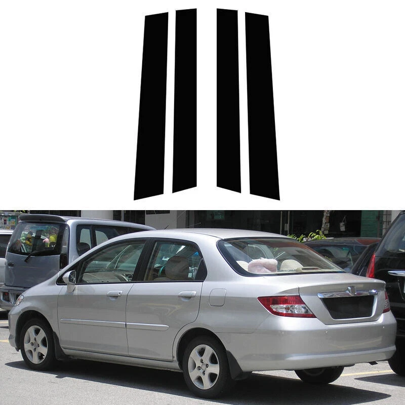 Kit de cubierta de calcomanía negra para postes de pilar para puerta piano Honda City Fit 2003-2008 Foto 1 de 4