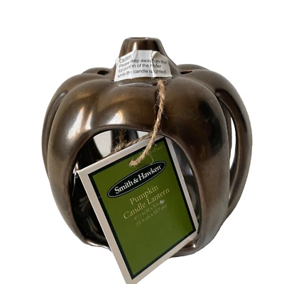 Smith & Hawken 2007 Linterna Vela Calabaza Bronce Tea Luz Otoño Decoración 5" Foto 1 de 4