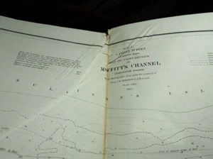 Vintage "U.S. Coast Survey Map of Comparison of Maffitt's Channel, Charleston H - Picture 1 of 1