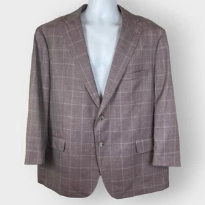 Joseph Abboud Classic Fit Blazer | 50R | Windowpane Silk Linen Blend Dual Vented - Picture 1 of 14