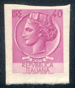 1968 Italien Republik Syrakus 40 Lire rosa lila ungezähnt ** NH - Bild 1 von 2