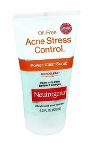 Neutrogena Power Clear Face Scrub Acne Stress Control Oil Free 4.2 oz Pack of 6 - Picture 1 of 2