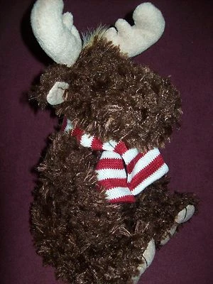BOYS & GIRLS CLUBS OF AMERICA BROWN MOOSE - NEW NWT - RED & WHITE STRIPED SCARF
