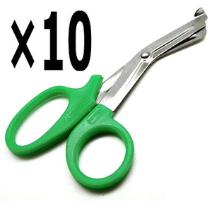 10 Pcs Green Utility Scissors 5.5" Multi-Purpose DIY EMS EMT Shears Tools - Picture 1 of 5