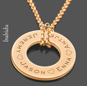 Cadena nombre oro rosa regalo mamá cadena mujer familia anillo cadena nombre - Imagen 1 de 4