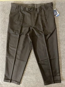 George Pleated Dress Pants Mens 44x32 Black NEW NWT Moisture Wicking Work Career - Picture 1 of 16