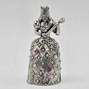 Wizard of Oz Glinda Pewter Thimble COMSTOCK Crystal pink Jewels Figure - Picture 1 of 10