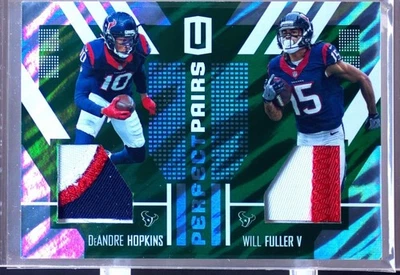 2017 Unparalleled Will Fuller V / DeAndre Hopkins 10/10 JSY #PA-2 Texans Green - Image 1 of 2