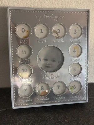 BRAND NEW Carter’s My First Year Silver Picture Frame Newborn To 1 Year Old E18 - Image 1 of 2