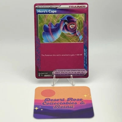 Pokemon TCG Hero's Cape 152/162 ACE SPEC Rare S&V Temporal Forces NM+ - Image 1 of 2