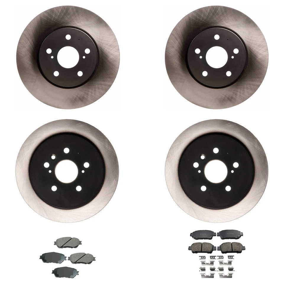 Kit de pastillas de freno de disco de cerámica Advics rotor delantero y trasero Akebono ProACT para Sienna Foto 1 de 1