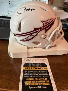 LEE CORSO SIGNED WHITE ALTERNATE MINI HELMET FSU SEMINOLES ESPN COLLEGE GAMEDAY - Picture 1 of 4
