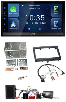 JVC DAB Bluetooth Lenkrad USB 2DIN Autoradio für Porsche Boxster 911 Cayman schw - Bild 1 von 4