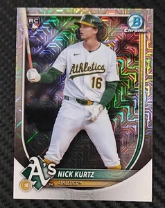 2025 Bowman Chrome Nick Kurtz Silver Mojo Refractor Rookie Athletics #93 - Bild 1 von 4