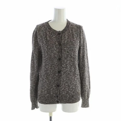 Gucci Cardigan Long-Sleeve Crew-Neck Glitter Interlocking Logo Brown Women's XS - Imagem 1 de 4