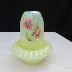 Fenton Topaz Opal Autumn Beauty Hand Painted 3 pc. Fairy Light Special Order 489 - Picture 1 of 11