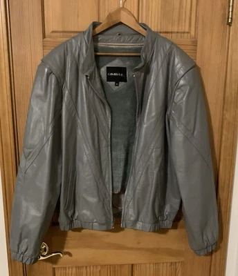 Abrigo chaqueta de cuero gris Casablanca para hombre con forro vintage años 80? talla 46 Foto 1 de 4
