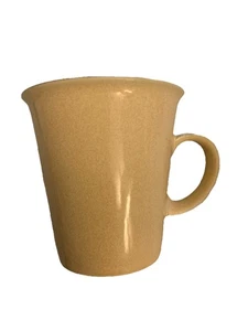 Denby England Yellow Pottery Tea / Coffee Cup Speckled Brown Rim 3.75" Tall VTG - Picture 1 of 12