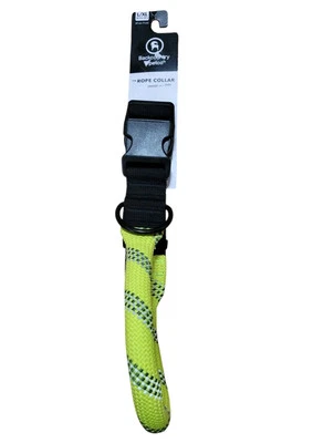Collar de cuerda para perro L/XL ajustable reflectante neón amarillo brillante nuevo con etiqueta  Foto 1 de 4
