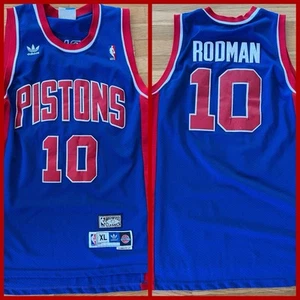 Detroit Pistons Dennis Rodman #10 XL Adidas Jersey Throwback Hardwood Classic - Picture 1 of 17