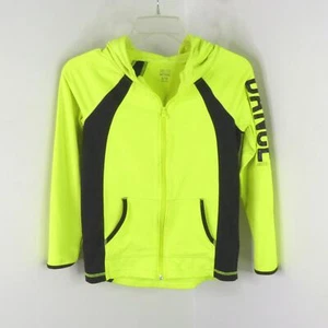 Justice Active Dance Girl's 8/10 Neon Yellow Zip-Up Stretch Hoodie Sweatshirt - Picture 1 of 7