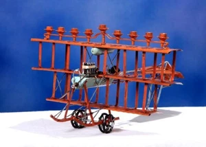 Red Old Style Flying Machine Aircraft Airplane Menorah  12"L x7H" x 11" W - Picture 1 of 1