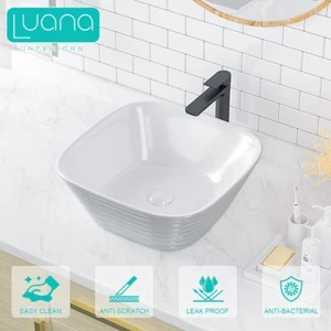 Ceramic Bathroom Basin Above Counter Top Basin Bowl 405*405*155 Light Grey - Picture 1 of 5