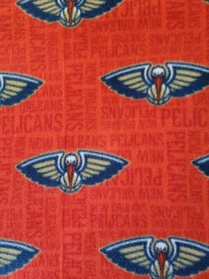 Nueva manta polar con estampado de pelícanos de Nueva Orleans con borde de ganchillo aprox 57" x 62" Foto 1 de 3