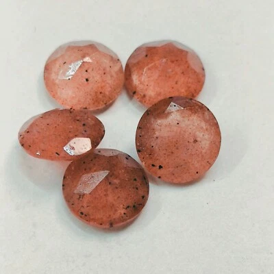 Strawberry Quartz Round Shape Faceted Cut Loose Gemstone Cabochon 5mm-20mm - Image 1 of 4