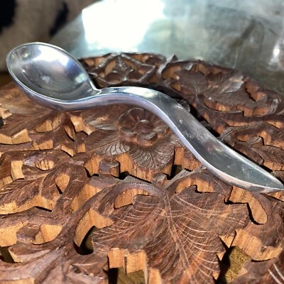 Vintage stainless Condiment 5” Replacement Ladle, Teardrop Bowl w/Curved Handle - Image 1 of 4