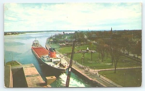 Postkarte Der Tom M Gürtel abwärts Mack Arthur Lock Sault Ste Marie Michigan - Bild 1 von 2
