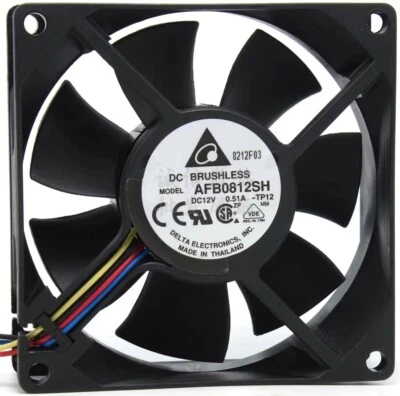 Delta AUB0812SH 8025 80mm x 25mm Cooler Cooling Fan PWM DC 12V 0.41A 8cm 4Pin - Image 1 of 2