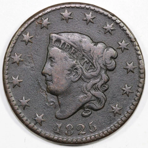 1825 1c N-10 Matron Head Large Cent *Lamenation* Cover