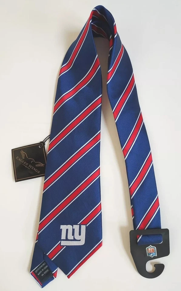 NWT New York Giants NFL Red White & Blue Striped Tie By Eagles Wings - Image 1 of 4