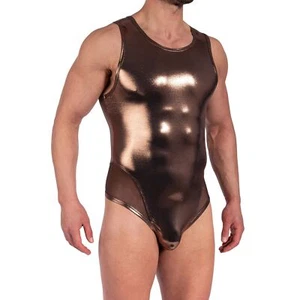 Manstore M2367 String Body Herren einteilig Tanga Unterwäsche glänzend metallic Mesh - Bild 1 von 2
