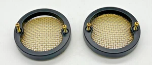 Black BRASS Mesh FLAT TURN SIGNAL Bezels 3-1/4" Harley 6514 Kuryakyn screen - Picture 1 of 4