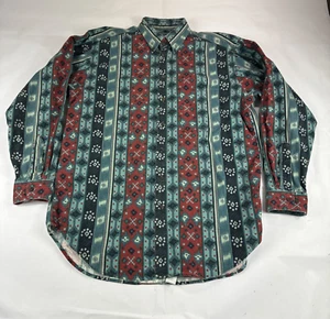 Vtg Woolrich Aztec Western Shirt Mens L Cowboy Made in USA Geometric Navajo Y2K - Picture 1 of 7