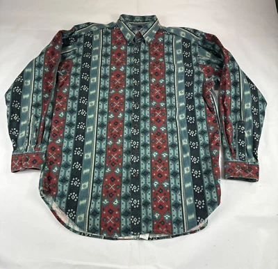 Vtg Woolrich Aztec Western Shirt Mens L Cowboy Made in USA Geometric Navajo Y2K - Image 1 of 4