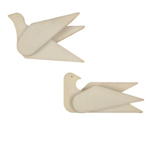 Vintage Pair Bird Art Sculpture Stan Graves Grrr Raves Minimalist Modern Doves - Picture 1 of 20