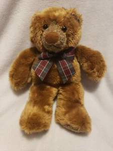 OSO DE PELUCHE de piel sedosa y arco a cuadros "marca rica" como nuevo de colección 12" :) - Imagen 1 de 4
