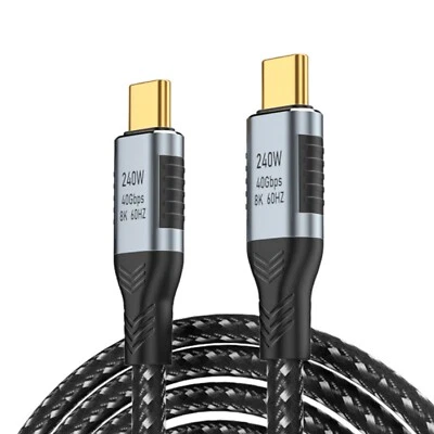 240W USB 4.0 Type C TO USB C  Fast Charging Quick charger Cable 40Gbps 8K 60Hz - Image 1 of 4